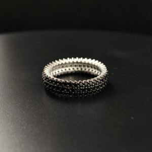 925 Noir Scalloped Eternity Band 5mm - Image 1