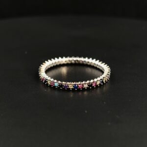 925 Pastel Scalloped Eternity Band 2mm - Image 1